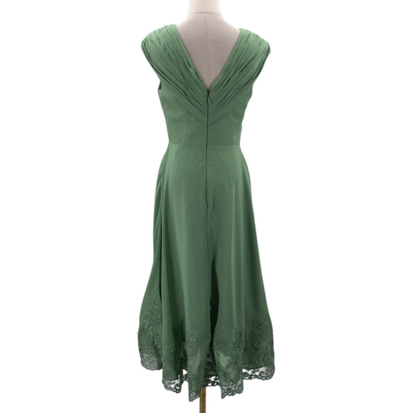 FORMAL 12 L sage green beaded sequin embroidered mother of bride dress NEW B103 - Picture 2 of 6